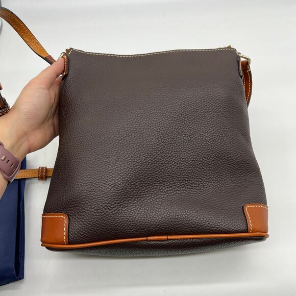 Dooney & Bourke Pebble Leather Crossbody Handbags Brown T'moro - Picture 3 of 11